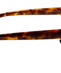 Side view of Rad Cat Eye Radiation Safety Glasses For Women, Lead Glasses With.75mm Pb Lenses, tortoise frame and side shields