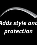 Chrome universal car body molding strip, 1/2 in x 18 ft, flexible UV-protected PVC (side view)