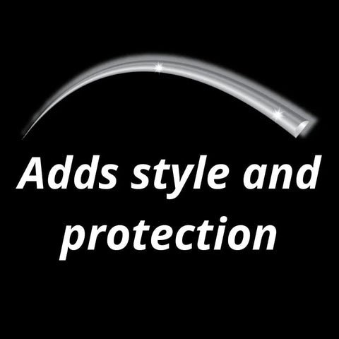 Chrome universal car body molding strip, 1/2 in x 18 ft, flexible UV-protected PVC (side view)