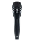 Front view of KSM8 Dualdyne Dynamic Vocal Microphone With Dual Diaphragm Cardioid Design For Live Performances, Black Finish.