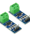 2 Pack Ac Dc Current Sensor Module High Sensitivity Hella Reliable Plug And Play Design with green connectors and blue PCB.