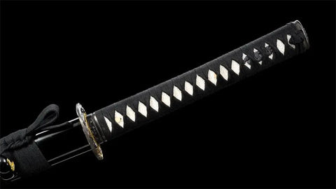 40 Inch Japanese Iaito For Training With Dull Blade Handmade Full Tang Practice Sword handle with black and white wrap