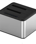 Straight Up Aluminum Docking Station For 2.5 And 3.5 Inch HDD And SSD With USB 3.0 Hot Swap Ready Rock Solid External Case, top view.