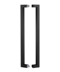 Heavy Duty Stainless Steel Push Pull Door Handle Kit With 900mm Solid Standoffs, SUS304 Construction, black matte finish, rectangle shape