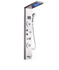 CUTPOIY Shower System LED Light Shower Panel Waterfall Rain Shower Faucet Set features a sleek brushed nickel finish.