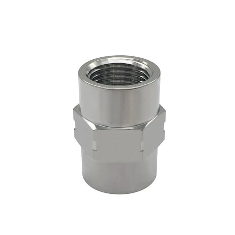 Stainless Steel Hex NPT Female To NPT Female Coupler Adapter One Eighth Inch Pipe Fitting For Air Water Gas Oil Pack Of Two Durable Corrosion Resistant 304 Grade