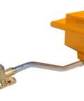 Heavy Duty Steel Stucco Sprayer Hopper Gun With Knockout Handheld Grip for scratch coat jobs with yellow hopper.