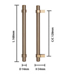 Gold Brushed Champagne Bronze Cabinet Handles Set Of Ten Five And One Sixteenth Inch Center To Center Drawer Pulls Dimensions Diagram