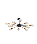 Dope Sputnik Ceiling Light Semi Flush Mount 10 Light E26 Base Modern Black And Gold Chandelier with round bulbs