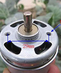 Badass 12 Volt 775 Series Dc Motor High Speed Heavy Duty Carbon Brush Design Delivers Knockout Torque For Electric Power Tools And Quick Diy Upgrades Runs Totally Smooth, showing top view with shaft measurements.