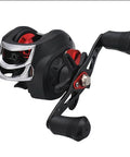 Water Drop Wheel fishing reel, all-metal frame with magnetic brake, black with red accents, Amazon brand