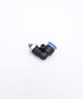 Push To Connect Fitting For One Quarter Inch Tube OD X 10-32 UNF Male Thread Pneumatic Elbow 90 Degree Swivel in black