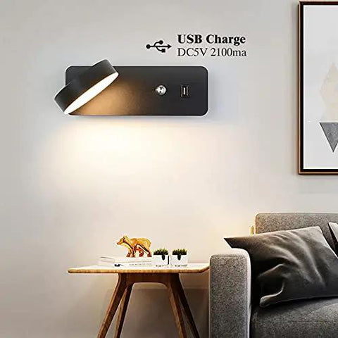 Smooth Led Wall Sconce With Hassle Free Switch And Quick Usb Port Cast From Tough Iron Packs A Slick Matte Black Look.