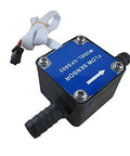 LCD Water Flow Meter With Quantitative Controller And G3 8 Inch Fuel Oil Gas Diesel Milk Flow Sensor, black casing with connectors.