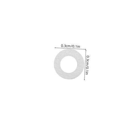 Rimless Glasses Washers And Metal Flat Gaskets Eyeglass Repair Kit 200 Pcs Fasteners For Sunglasses Frames Complete Eyewear Repair Set Reliable Quality Replacement Parts For Quick On The Go Eyewear Fixes showing small silver washer with dimensions 0.3cm/0.1in