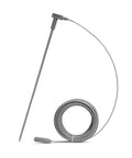 Grounding rod for earthing with 40 ft conductive cord and stake; gray plug-in outdoor kit, front view