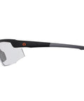 Side view of Skullerz Skoll Safety Glasses Matte Black Frame With Anti Fog Clear Lenses Blade Style Frame For A Wide Field Of Vision