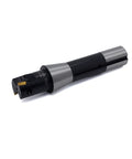 Beefy Indexable End Mill With R8 Shank One Inch Cutting Diameter And Five And Nine Sixteenths Inch Length Built For Smooth Milling Tin Coated