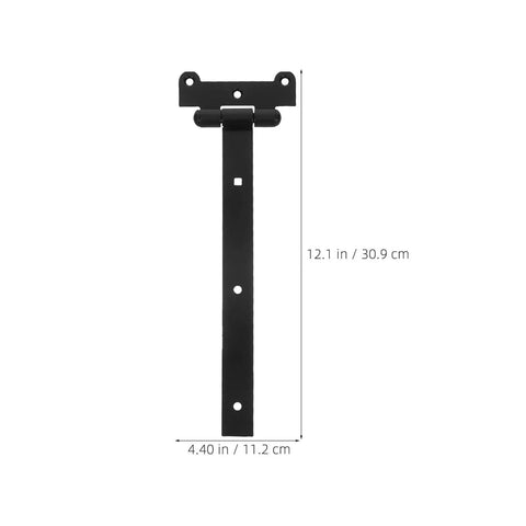 Heavy Duty T Shaped Door Hinge Black Wall Mount Hinge For Garden Gates And Shed Doors With Bearing Slot Axle 12.1 x 4.40 inches