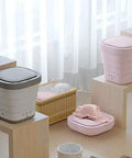 Total Game Changer Portable Mini Washing Machine With Foldaway Compact Build For Grabbing Laundry On The Fly Lightweight Gray Automatic Clothes Washer.