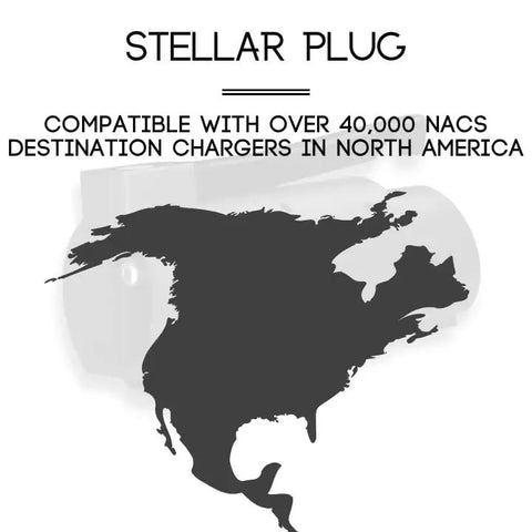 Premium Nacs To J1772 EV Charger Adapter delivering 80 Amp 19 Kw connected to NACS destination chargers in North America.