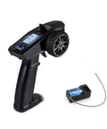 Turbo Racing P32 91803GC 2.4G 4CH RC Remote and Receiver Controller with LCD display and waterproof design for RC car or boat.