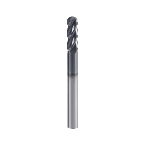 Four Flute Carbide Ball Nose End Mill For Badass Metalworking Micro Grain Carbide With Anti Wear Coating Built For Alloy And Hardened Steels