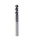 4 Flute Carbide Ball Nose End Mill For Alloy Steels And Hardened Steels Pro Grade With Anti Coating And Micro Grain, front view