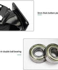 Heavy Duty Swivel Casters With Lock Brake Smooth Rolling Nylon Furniture Wheels 360 Degree Universal Caster Kit For Quiet Home showing 3mm thick bottom plate and built-in double ball bearing.