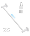 2 Pack Adjustable Towel Bar Rack 16 To 27.6 Inch Stainless Steel White Wall Mounted Towel Rail For Bathroom With S Hook