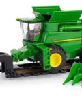 One Sixty Fourth Scale S780 Harvesting Combine With Freightliner Semi And Lowboy Trailer Farm Toy Set Die Cast Build