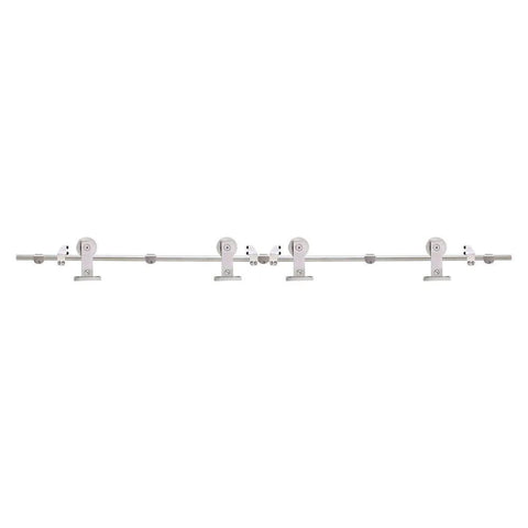 Stainless Steel Sliding Barn Door Hardware Kit 10 Foot Track For Double Doors Includes Two 1525mm Rails Heavy Duty Indoor Outdoor Ready