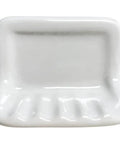 White Glazed Ceramic Soap Dish For Bathroom Wall Mount With Tile Adhesion Not For Flat Surfaces Includes One Quarter Inch Lip