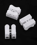 Heavy Duty 100 Piece Two Pin Push Wire Terminal Block Kit 10A 220V White Spring Clamp Quick Wire Connector, flame retardant
