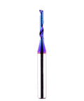Jiiolioa O single-flute CNC router bit, 1/4in shank, 1/8in cutting diameter, blue-purple coating