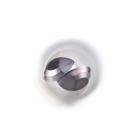 Pro Grade Solid Carbide CNC Router Bits For Woodworking Two Flute Tapered Ball Nose Milling Cutters DLC Coated, close-up view.