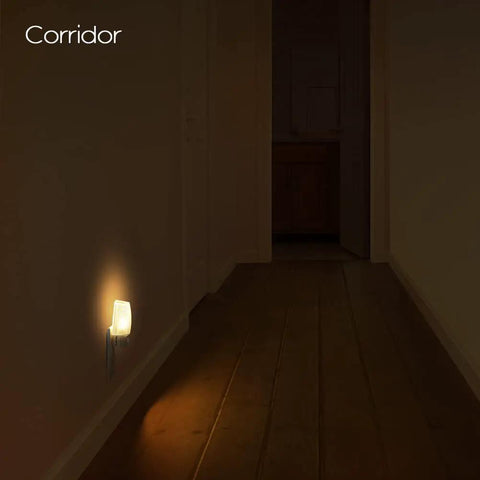 Plug In Night Light Lamps With Manual On Off Switch For Kids Nursery Bedroom Bathroom Hallway Stairs And Kitchen Soft Warm White 2700K LED Energy Efficient 0.5W No Bulb Replacement Six Pack illuminating a dim hallway