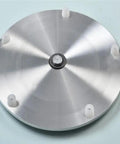 Bottom view of 8mm Tempered Glass Lazy Susan Turntable Serving Tray For Restaurants And Banquets Rotating Tabletop with metal base