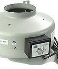 Go-To Inline Duct Booster Fan 6 Inch With 460 CFM For Hydroponics Exhaust And Venting, shown with mounting brackets.