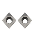 PCD Lathe Turning Inserts CCGT09T302 for Aluminum and Copper CNC Indexable Cutting Tools, 2 Pieces, Silver, Pro Grade Hardness