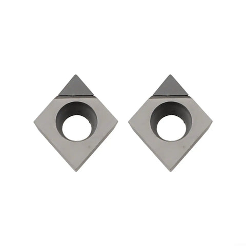 PCD Lathe Turning Inserts CCGT09T302 for Aluminum and Copper CNC Indexable Cutting Tools, 2 Pieces, Silver, Pro Grade Hardness