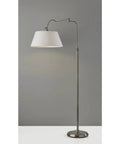 Rodeo Floor Lamp With Swing Arm 60 Inch Tall Dope Antique Pewter Finish Adjustable Shade With Locking Joint 180 Degree Swing