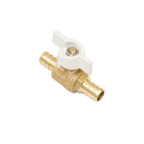 Half Inch PEX Ball Valve With Quarter Turn T Handle Shutoff DZR Lead Free Brass Mini Barb Valve For Half Inch PEX Tubing