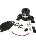 Heavy Duty Electric Water Pump For Ford Big Block 429 460 V8 35 GPM 12 Volt Sleek Black Aluminum Direct Drop Swap Kit components view