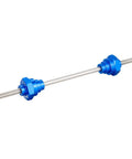 Bicycle Wheel Truing Stand Thru Axle Adapter For 12mm 15mm 20mm Freehub Tool Durable Hardened Steel Fits Any Wheel Truing Stand No Fuss Alignment Accessory, blue aluminum body.
