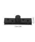 Beefy Heavy Duty Stainless Steel Concealed Pivot Door Hinges, black center shaft, side view, dimensions shown