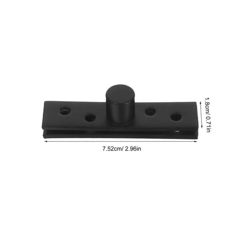 Beefy Heavy Duty Stainless Steel Concealed Pivot Door Hinges, black center shaft, side view, dimensions shown