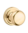 Juno Dummy Door Knob No Turning Interior Single Sided Push Pull Handle For Closets And French Double Doors Pantry Polished Brass Easy DIY Install Including All Hardware polished brass dummy knob, front view