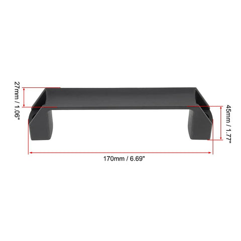 Plastic Pull Handles 150Mm Hole Centers For Luggage And Equipment, 170Mm Overall Length, Black, 2 Pack, front view
