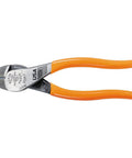 Beefy Diagonal Cutting Pliers 7 Inch With High Leverage Design For 36 Percent Greater Cutting Power, orange handles, Made In USA
